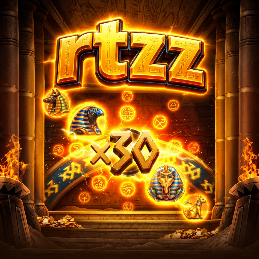 Grafis bertema piramida dan simbol kuno pada permainan Symbols Of Egypt di platform rtzz